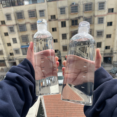 time Graduation glass Water cup 2022 new pattern High temperature resistance Yan value girl student capacity glass