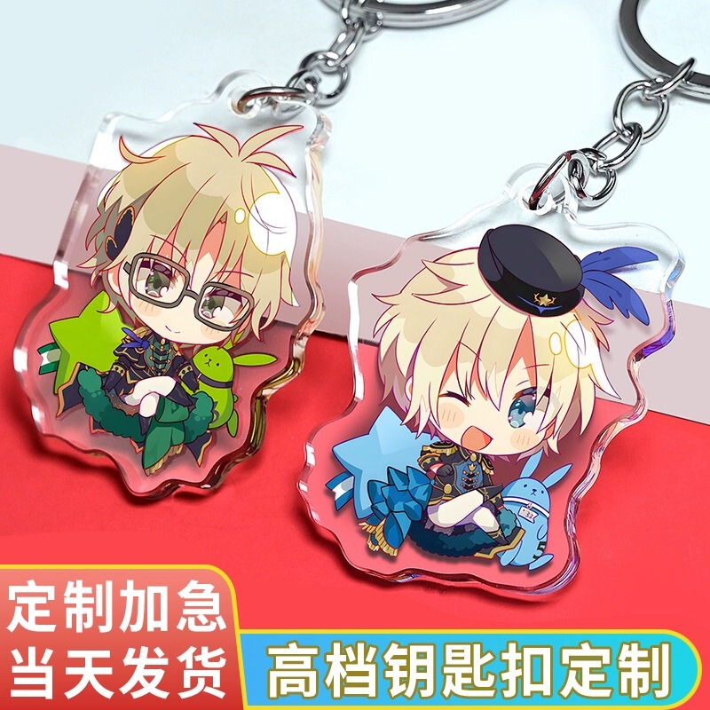 Key Chain Customized Acrylic Cartoon Animation Peripheral Pet Photo Memorial Pendant Glue Dropping Key Chain Customized