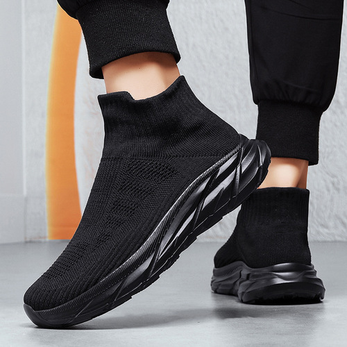 Women's shoes New casual sneaker running soft-sole slip-on shoes Korean trend flying knitted one-pair pair shoes