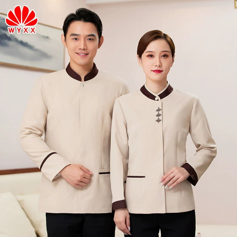 Уборка рабочей одежды с длинным рукавом собственности гостиничный номер уборщик собственности тетя чистка одежды осень и зима