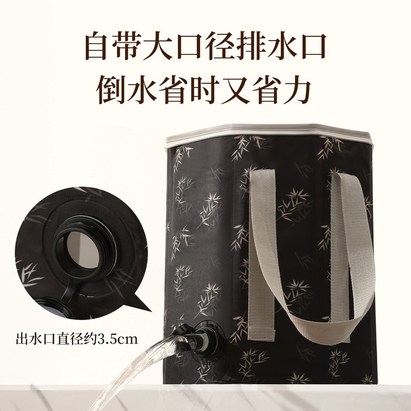 新中式泡脚桶家用养生可折叠便携高深过小腿熏蒸泡脚足浴保温盆|undefined