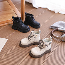 英伦真皮儿童马丁靴皮带扣男女童短靴秋冬2025新款单靴中大童靴子