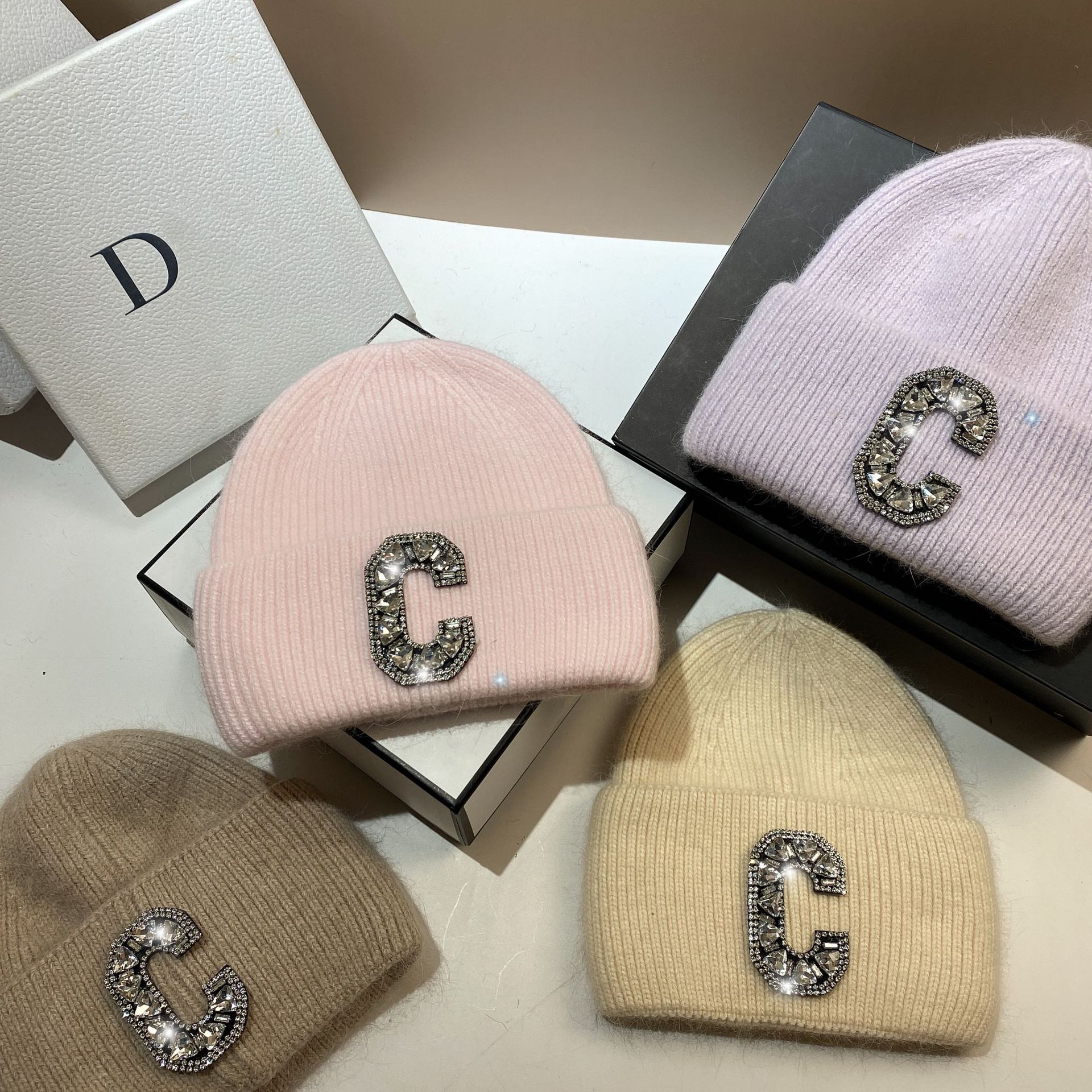 Women's Streetwear Letter Rhinestone Eaveless Wool Cap display picture 23