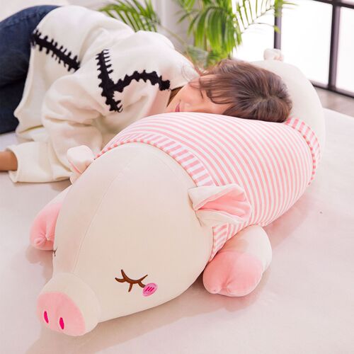 Manufacturer wholesale plush toys pig doll pillow long bed animal doll birthday gift for girls cute