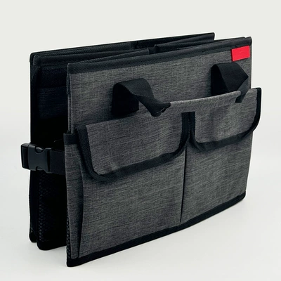 Car storage bag/box Storage Box Multifunctional Car Trunk - light-gray-black-edging-32w-x-24h-x-60cm