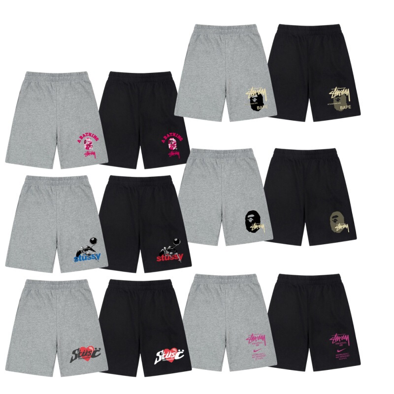 Cross-Border Stussy Stu Printed Lettered Foreign Trade Pants Skull Dice Quick-Dry Shorts Unisex Five-Point Shorts