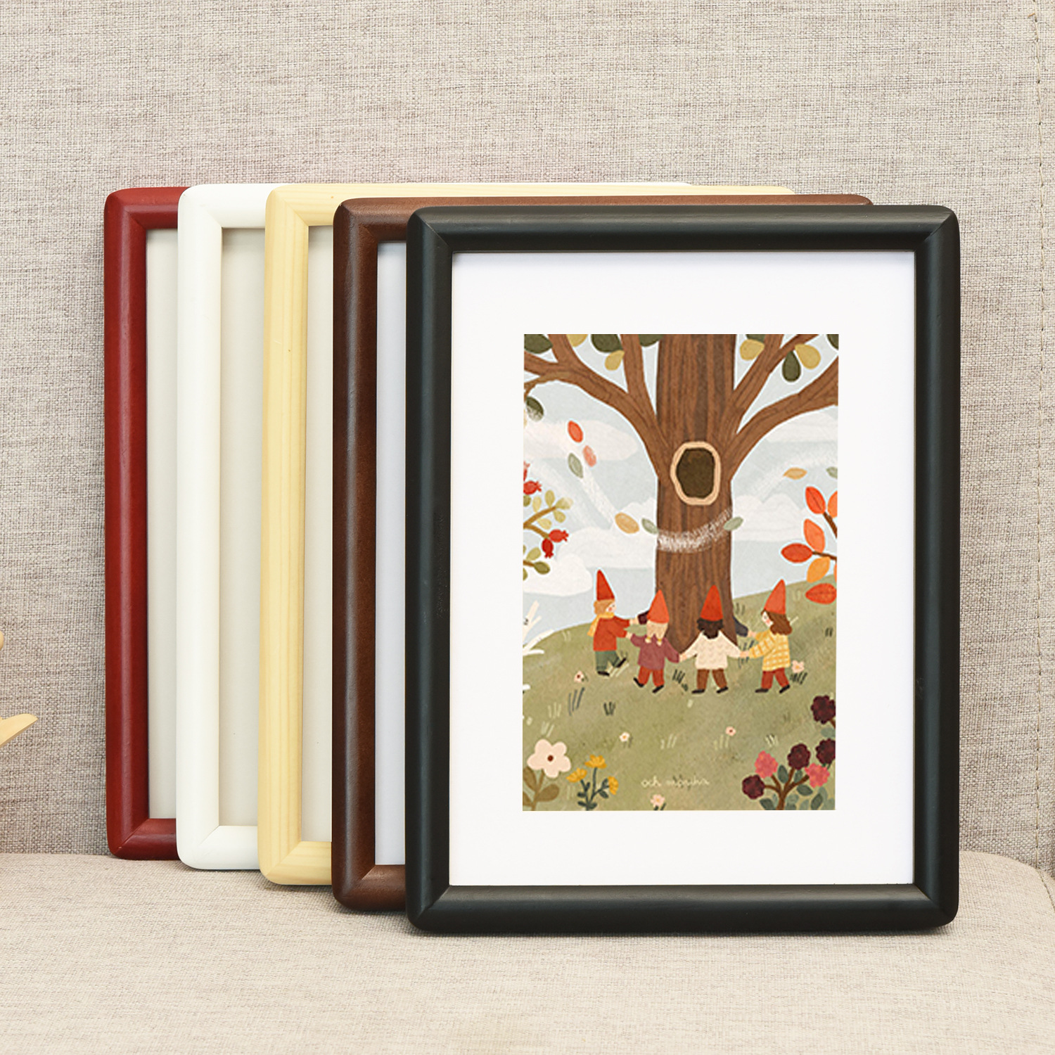 实木圆弧圆角木制相框摆台67810寸影楼相片装裱框架儿童画框装饰