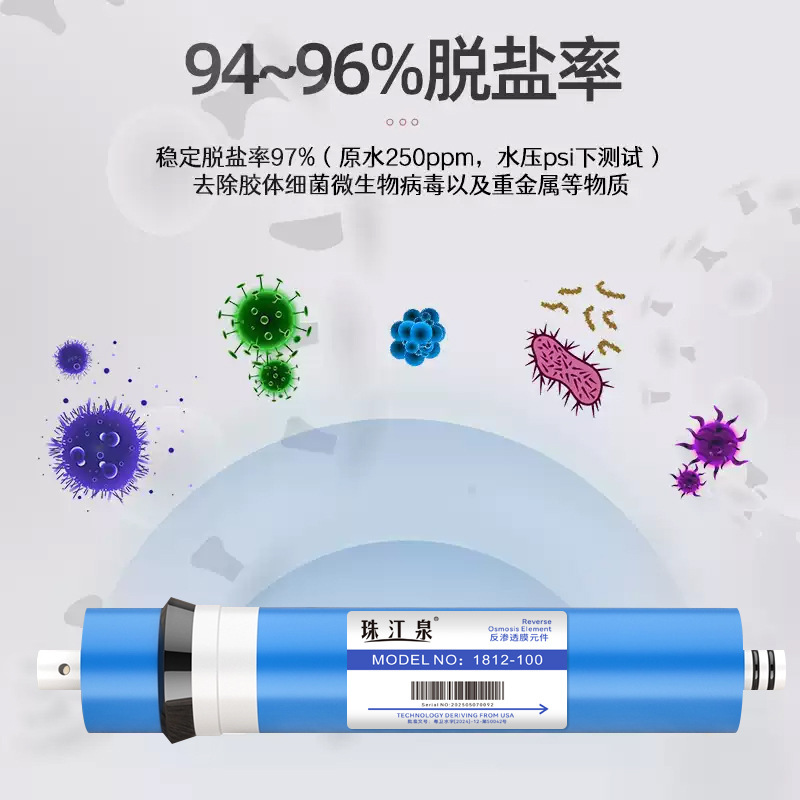 通用净水器家用ro反渗透膜滤芯家用直饮纯水机大通量100G400G800G|undefined