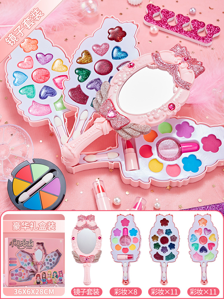 Cosméticos para niños al por mayor, caja de maquillaje no tóxica, aceite, lápiz labial, juguete, traje especial para niñas de 3-6 años, juego de casa 4-5