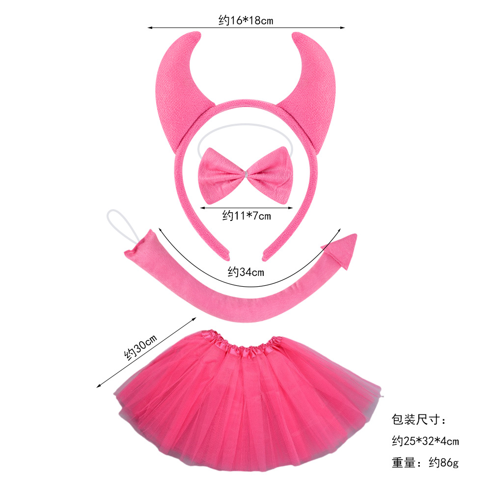 Juego de tres piezas de cuernos de diablo para Halloween, diadema con cuernos pequeños rojos, decoración para festivales de fantasmas, carnaval y disfraces