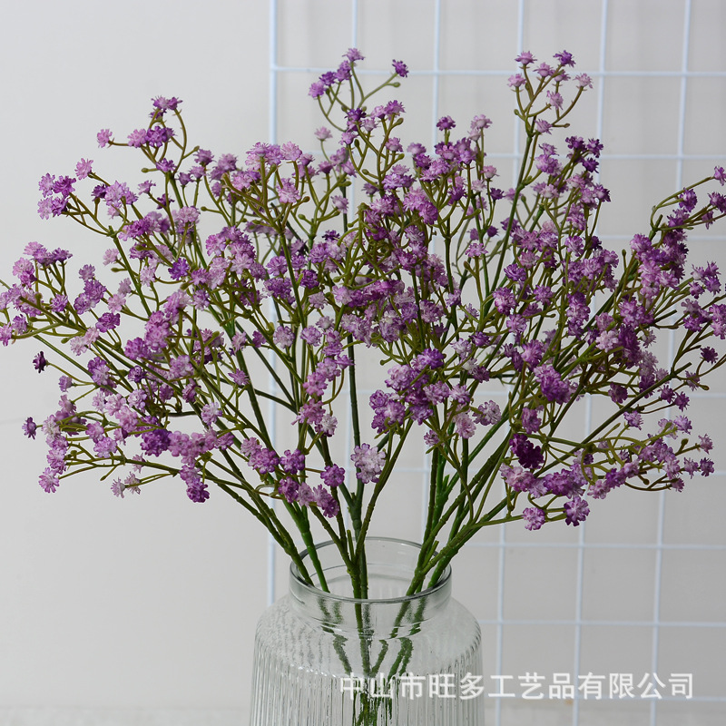Simulación Gypsophila decoración de la boda ramo de flores de mano sensación de goma suave Gypsophila flor artificial de plástico único flor falsa