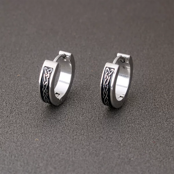 European and American fashion punk Viking symbol titanium steel Women's ear ring ear buckle earrings Simple Men's personalized earrings cross-border wholesale