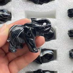 国境を越えた黒縞メノウ象玉の家庭装飾品水晶粉晶七彩蛍光石花緑灰メノウ