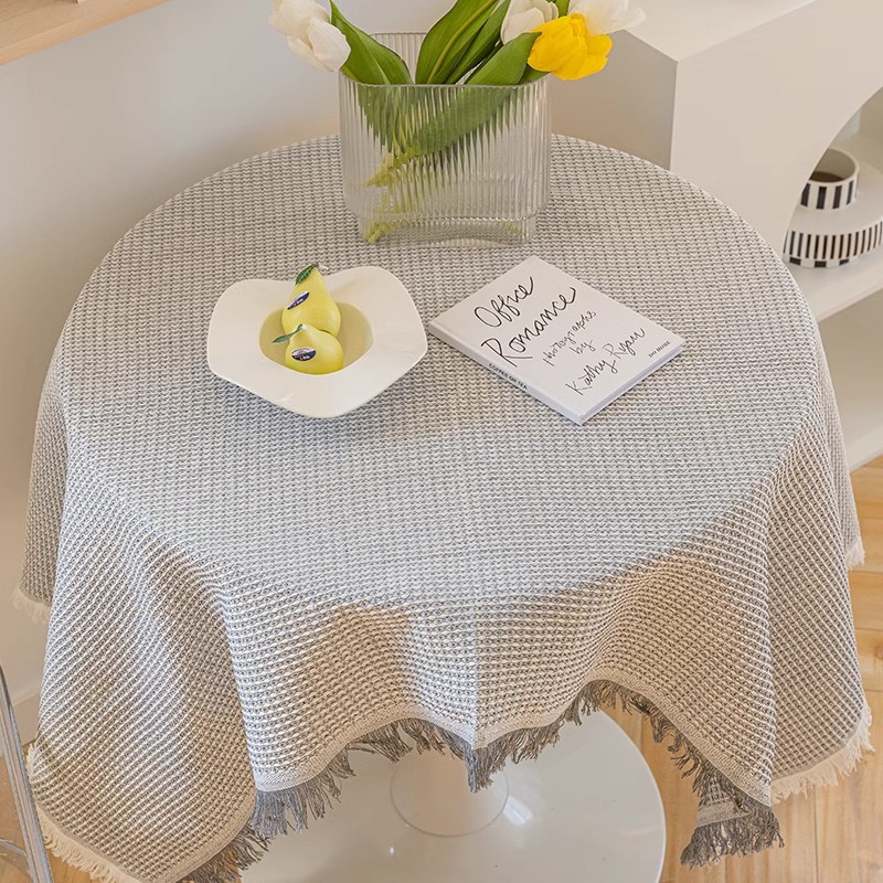 Teal de mesa de encaje gris francés, teal de mesa de té, algodón, cáñamo, tela de mesa redonda de alta calidad, tela de fondo doméstica