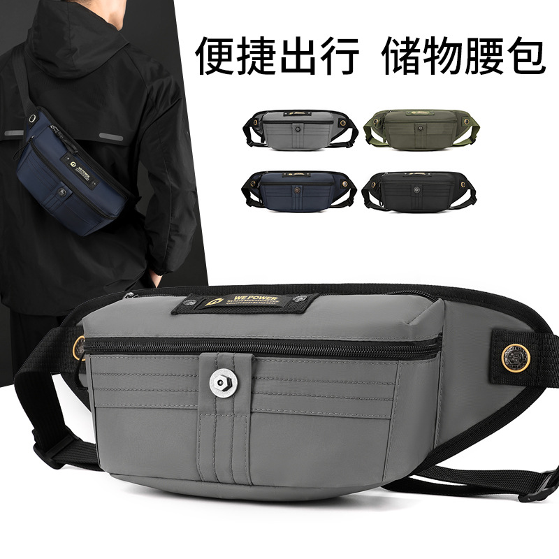 WEPOWER nuevo tipo de bolso de cintura para hombres, bolso de ocio al aire libre, bolso de hombro inclinado, bolso de cintura a prueba de rociadores