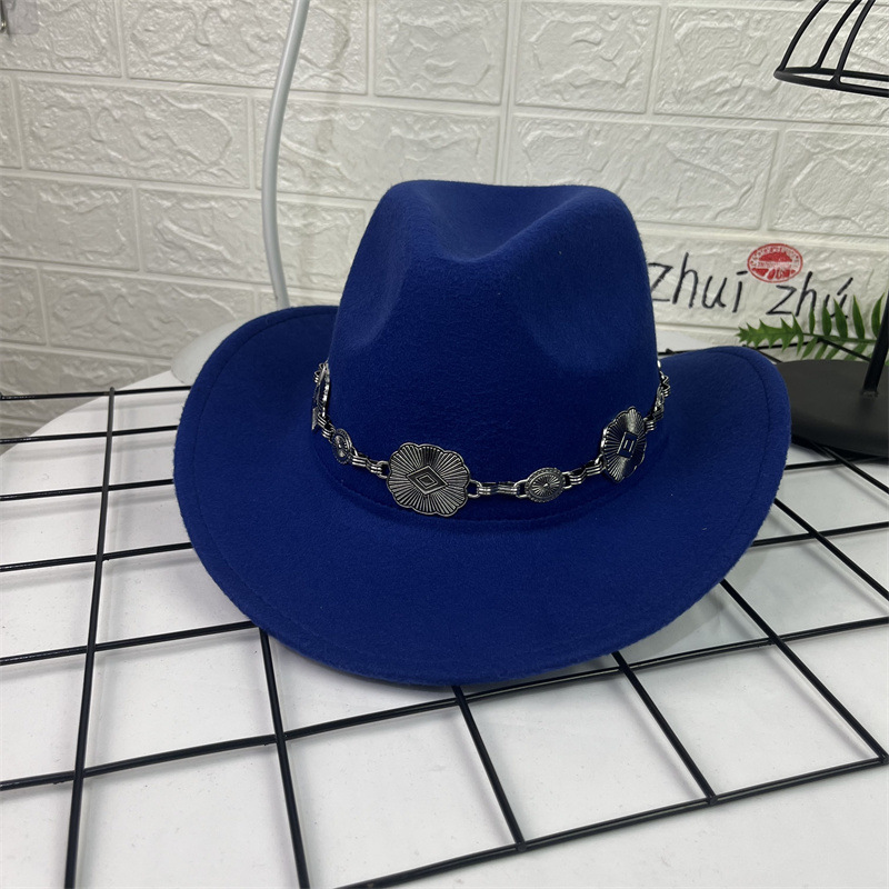 Sombrero Cowboy de Lana con Dije Ovalado de Ala Ancha para Primavera image 14