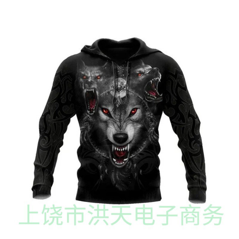 [Quality Health Cloth] Viking Myth 3 Digital Printing Sweatshirt European and American Foreign Trade Fashion Men's Casual Even