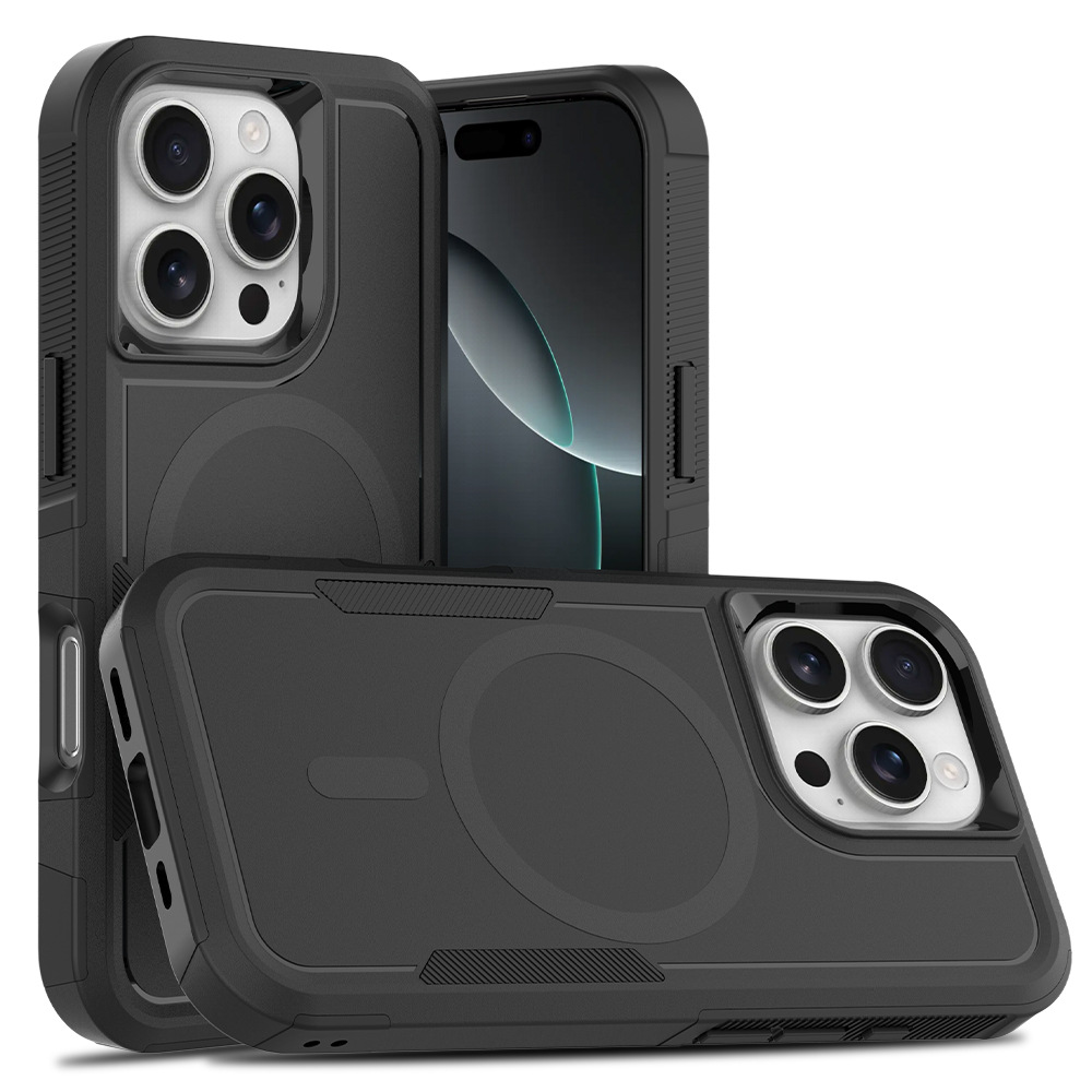 Aplicable en stock para Apple 16 Pro todo incluido 2 en 1 succión magnética anti-caída embarque de la caja del teléfono móvil lado de la caja antideslizante