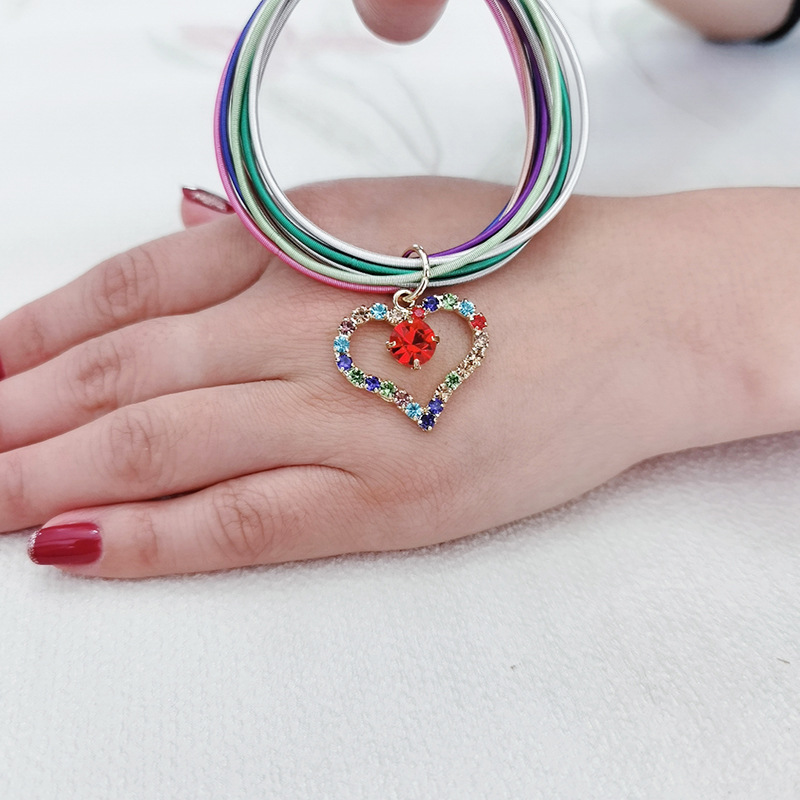 Sweet Heart Shape Metal Plating Hollow Out Inlay Zircon Womenu0027S Bangle 1 Piece