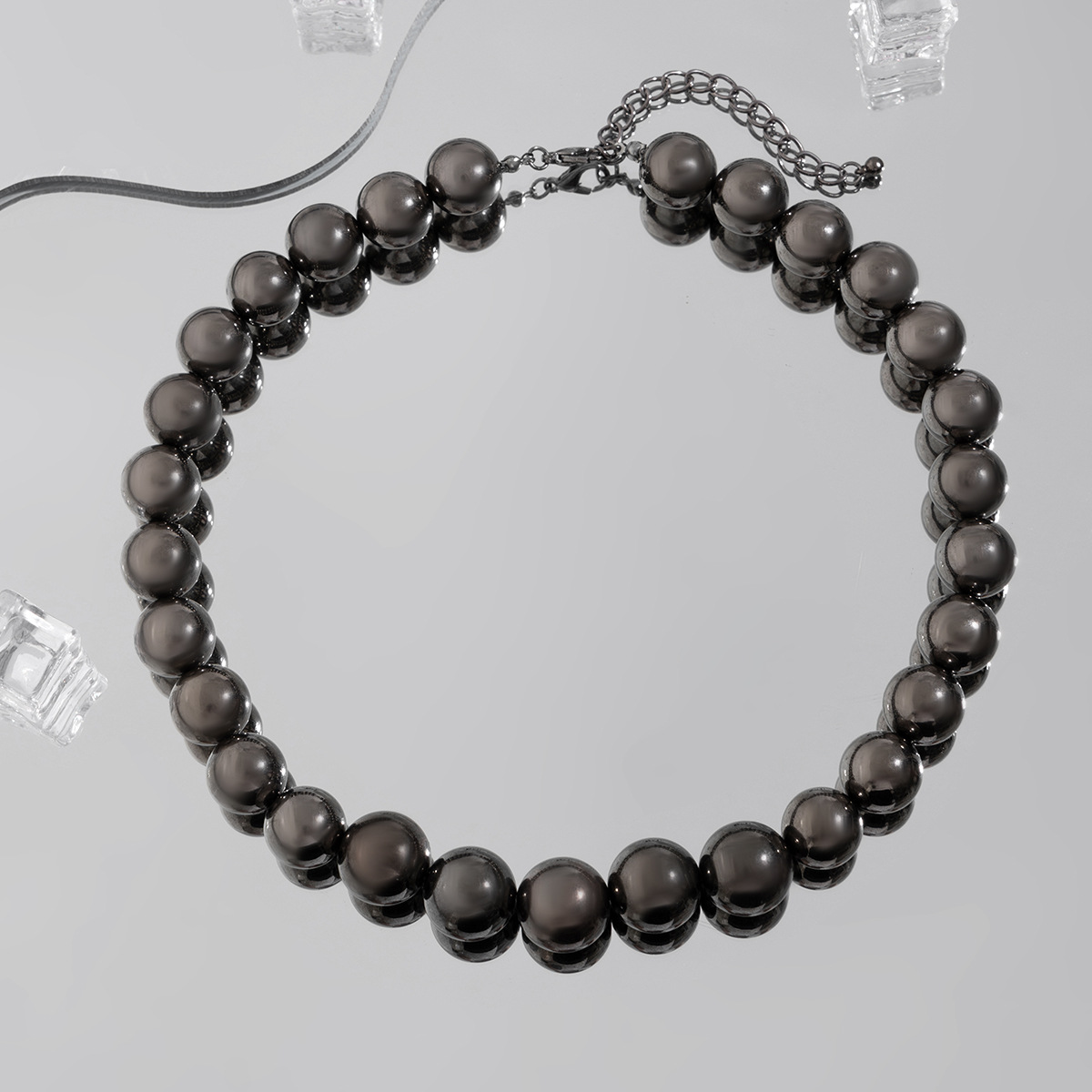 60g Weight Necklace Classification CCB Chain Material ball chain Chain Type 1 Piece Quantity Casual, Holiday, Daily Occasion CCB Material Geometric, Solid Color Pattern Men's Gender Plating Design Vintage Style, Classic Style Style Ornament Men's Exaggerated CCB Round Beads Necklace Necklace Niche Personality Hip Hop Necklace Men 14