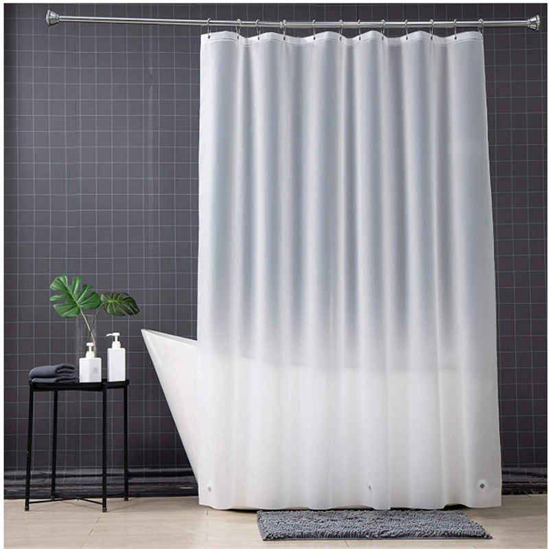 Cross-Border Thickened Waterproof Peva Shower Curtain with Metal Eyelets, Magnetic Frosted Transparent Shower Curtain with Hooks Included Cross-Border Thickened Waterproof Peva Shower Curtain with Metal Eyelets, Magnetic Frosted Transparent Shower Curtain with Hooks Included