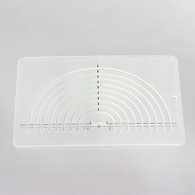 Regla de coser multifuncional Plantilla de patchwork hueco de forma especial Regla de posicionamiento de bricolaje Nueva regla de corte de tela semicircular de acrílico