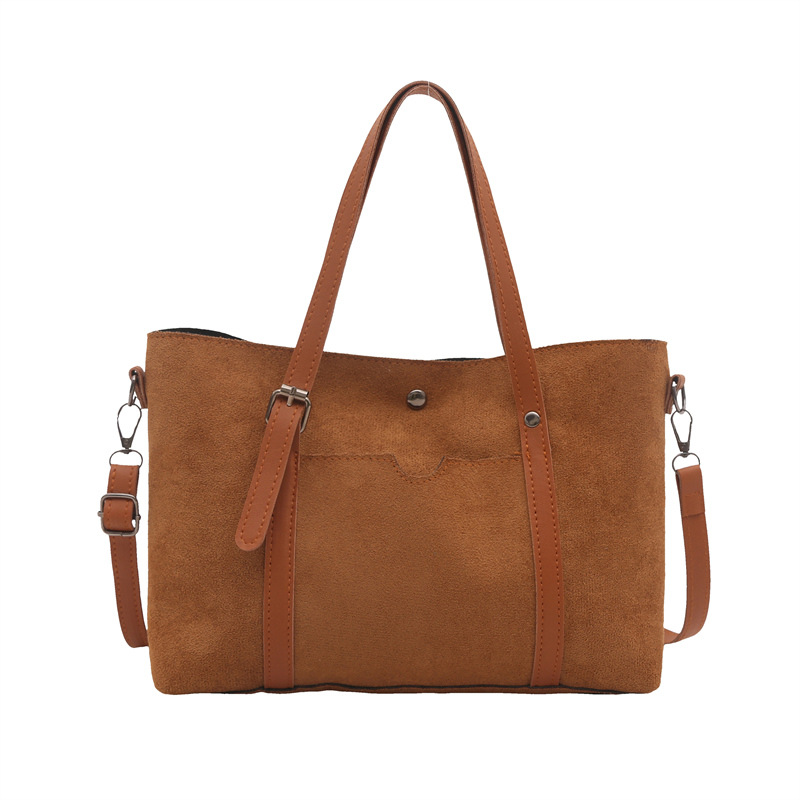 Nueva textura retro bolso de mujer extranjero empalme esmerilado simple mochila de hombro de gran capacidad de transporte