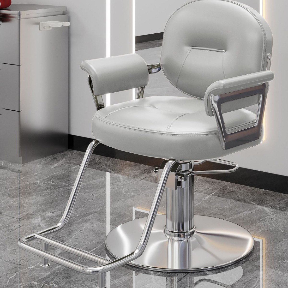 Nueva silla de peluquería en línea se puede elevar y bajar silla de peluquería de alta gama silla de peluquería especial silla de corte de pelo lujoso