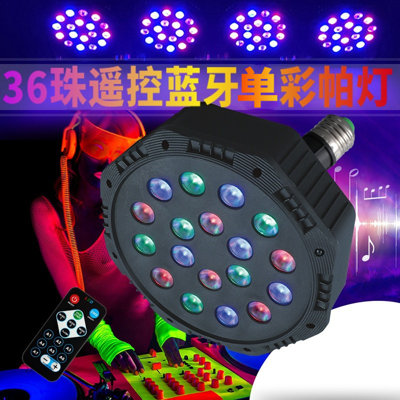 Luz LED de escenario con 36 cuentas, control remoto y Bluetooth, iluminación colorida para bodas y eventos