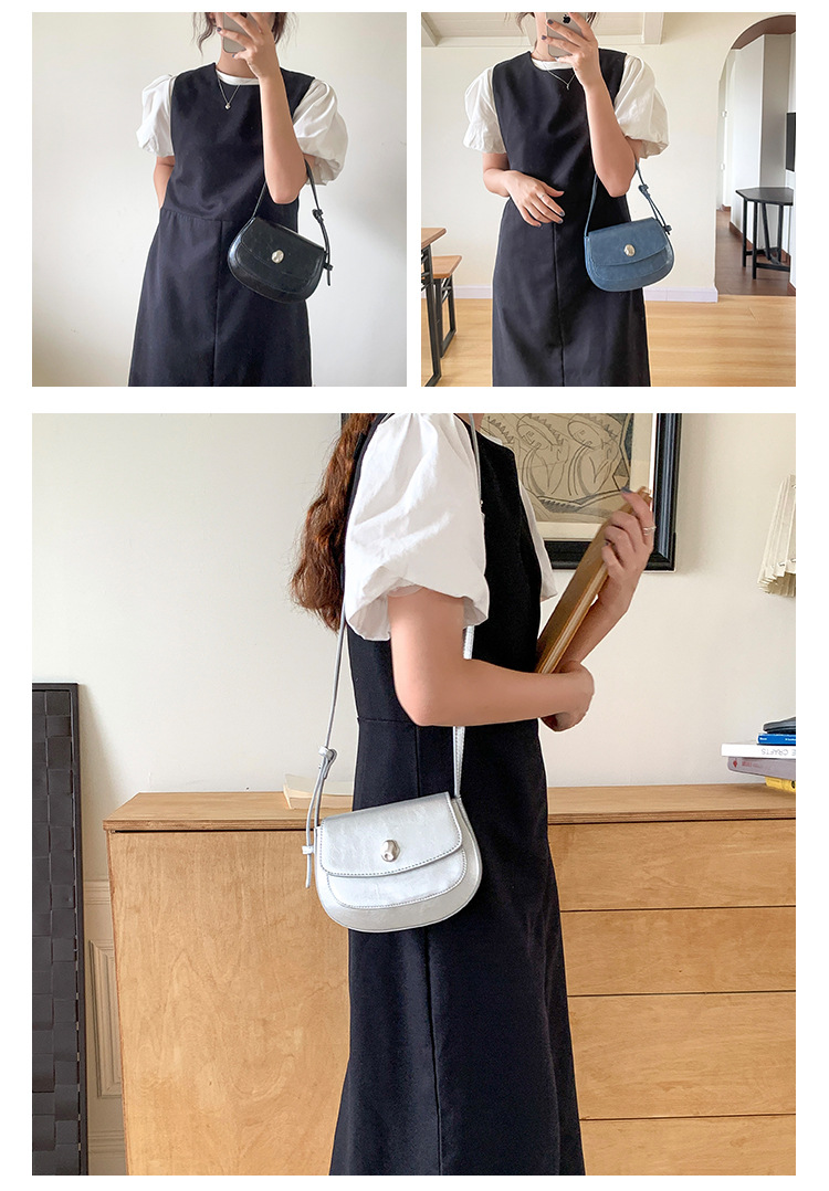 Nuova borsa a tracolla piccola a conchiglia sottobraccio, da donna, solida e semplice, con patta, di alta qualità_voghion.com