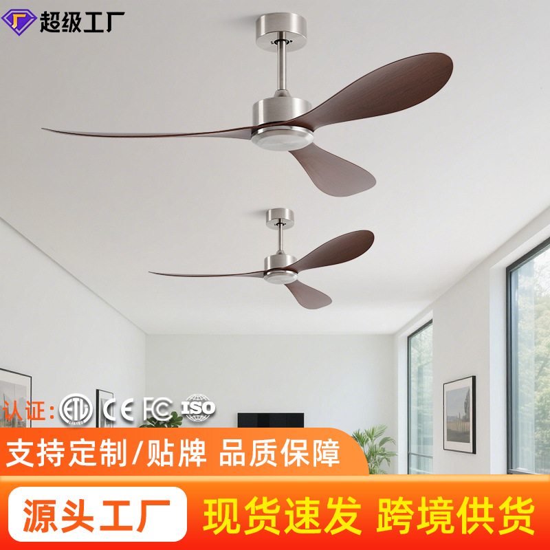 Ceiling Fan with Strong Wind, Variable Frequency, Silent Electric Fan, Restaurant, Living Room, Home, Simple Retro Ceiling Industrial Lightless Ceiling Fan