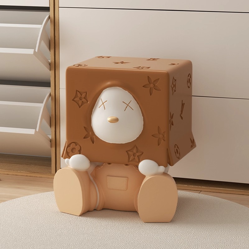 New Cute Violent Bear Creative Entrance Shoe Changing Stool Home Living Room Floor-Standing Ornaments Moving to New Home Coffee Table Sofa