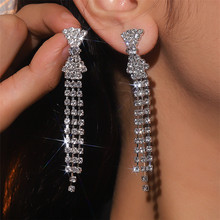 DINGKA �����ݻ�����ˮ�����ն���Ů Crystal Tassel Earring