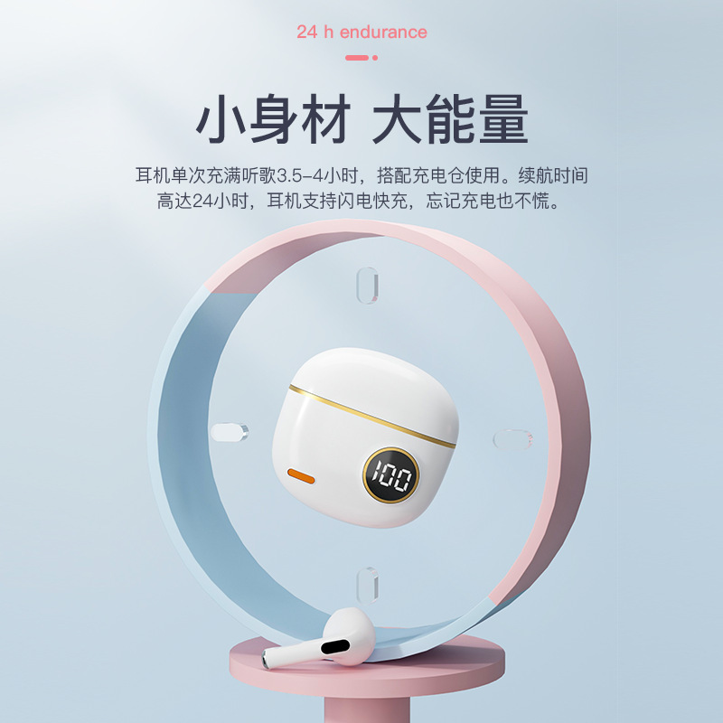 Nuevos auriculares Bluetooth transfronterizos TWS mini retro LED medio auriculares deportivos de gran potencia al por mayor