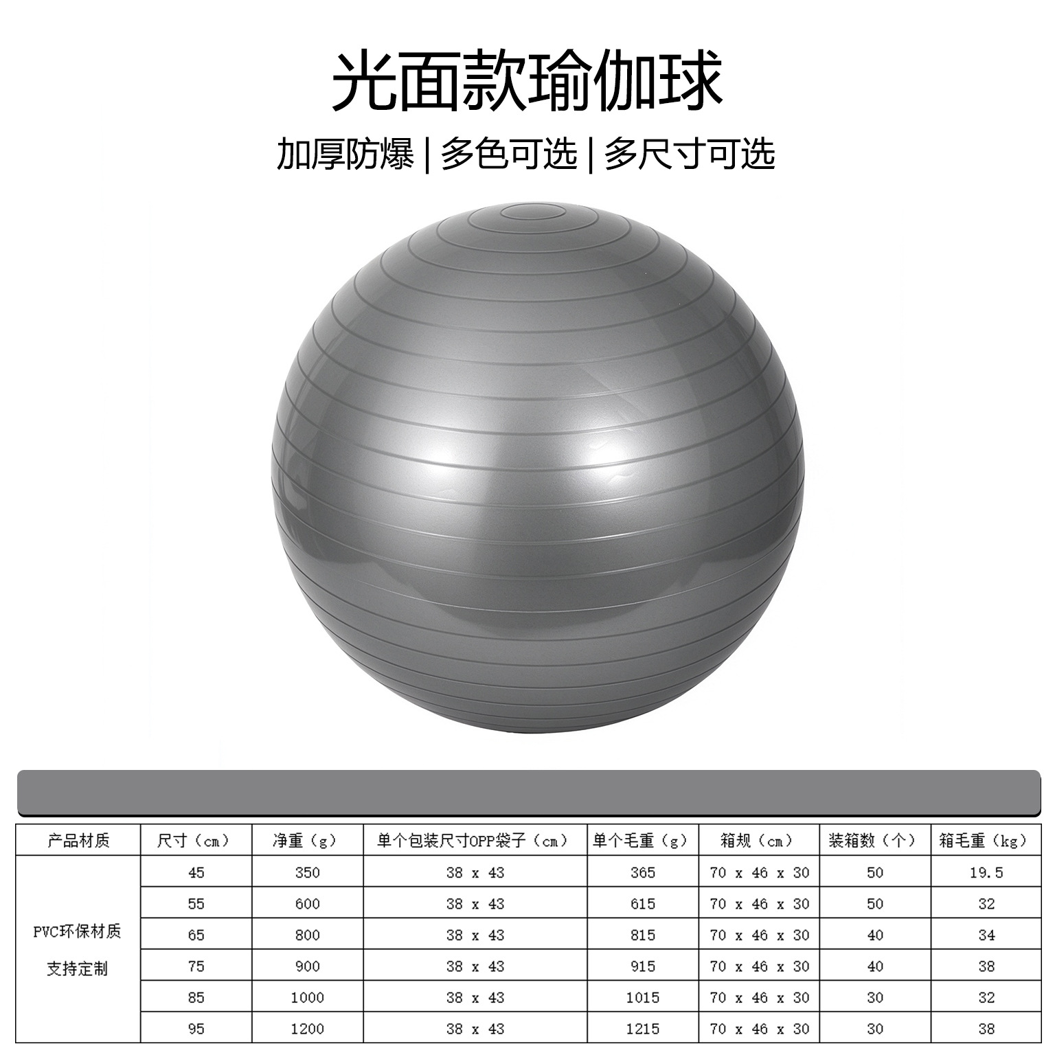 Pelota de Yoga Antiexplosión de PVC Inflable para Yoga y Fitness en Casa image 15