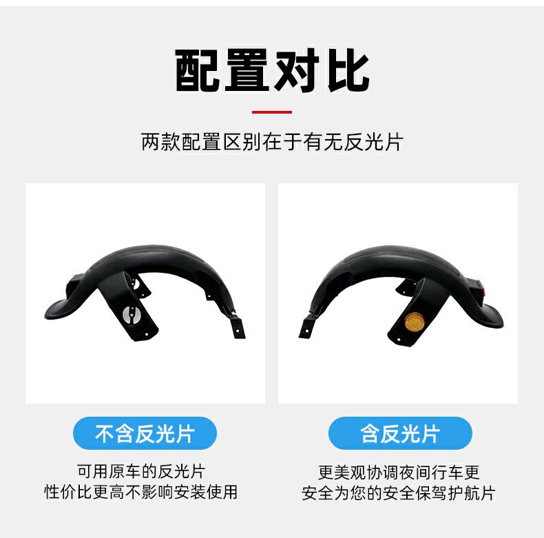 Electric Vehicle Rear Fender New National Standard Rear Wheel Fender Battery Vehicle Universal Water Shield Mud Cover Shell Accessories F6