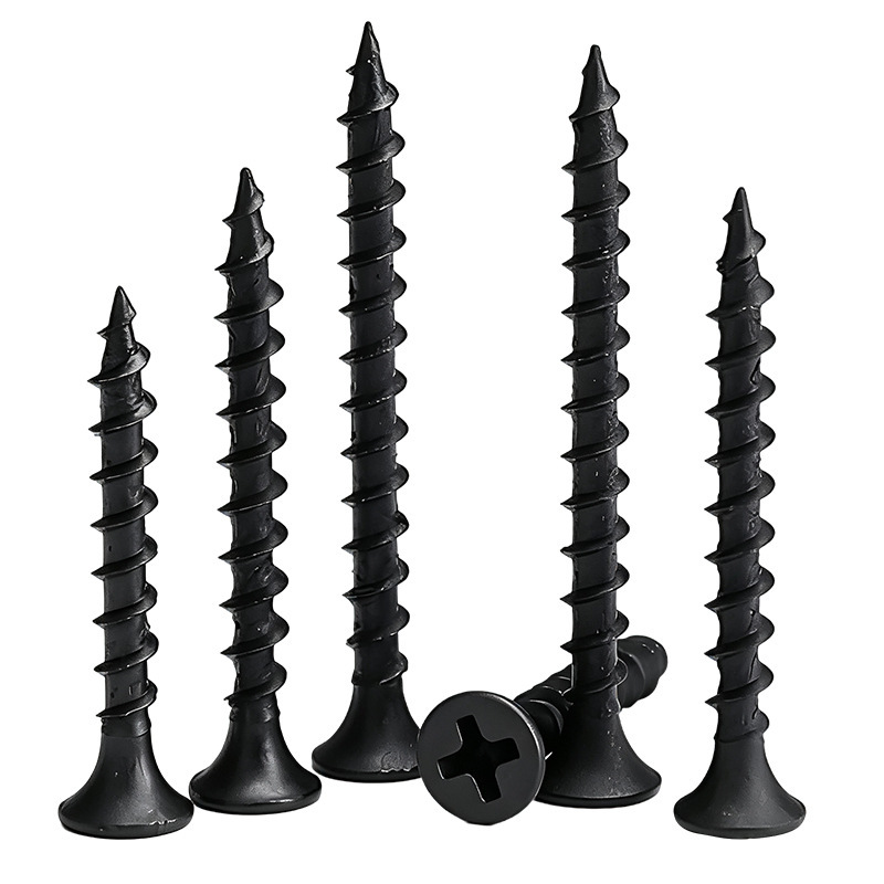 Drywall screws, M3.7, black phosphorus-coated, with a Phillips head, self-tapping screws for light steel framing, gypsum board screws, self-tapping drywall screws Drywall screws, M3.7, black phosphorus-coated, with a Phillips head, self-tapping screws for light steel framing, gypsum board screws, self-tapping drywall screws