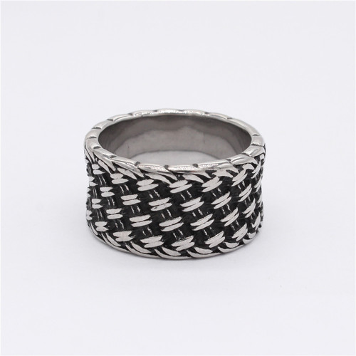 R1392 Wholesale Fashion Accessories EMEU Personality Retro Braided Knot Titanium Steel Ring Finger for Men