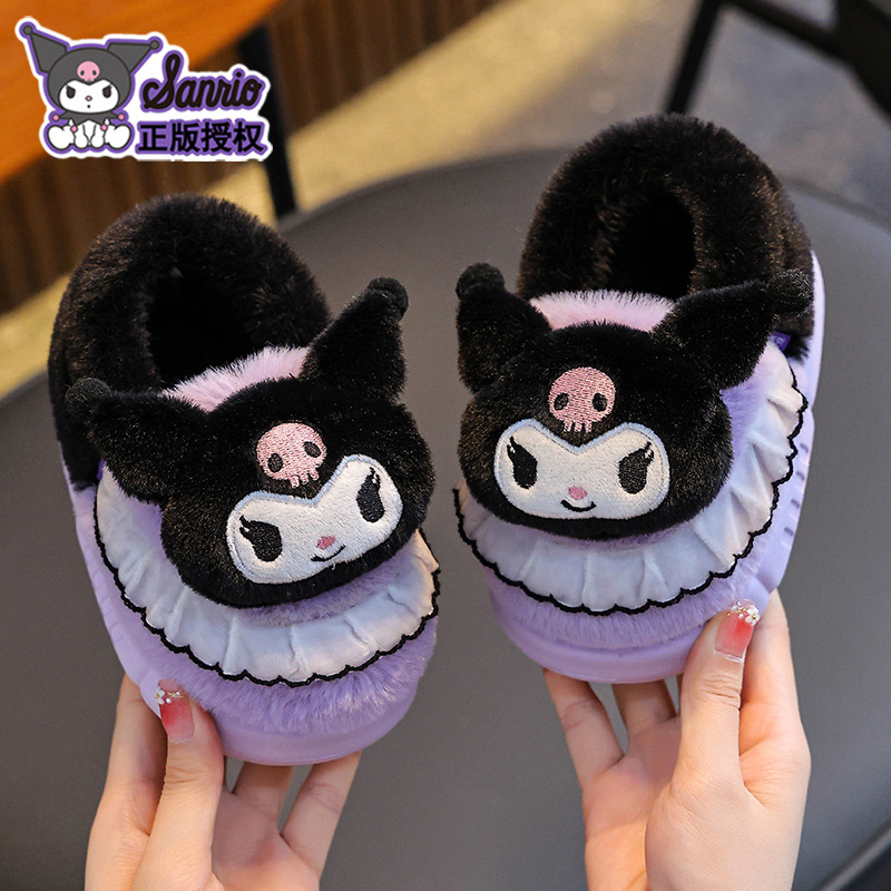 Sanliou zapatillas de algodón de invierno para niños, niños y niñas, calentamiento y terciero para padres e hijos, zapatos de algodón antideslizantes para bebés, bolsas de tacones de algodón