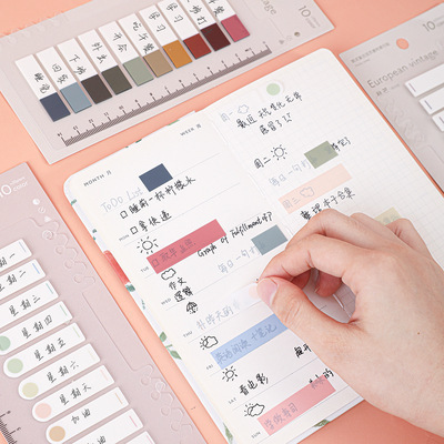 Post-it note index sticker pet sticker cartoon handbook creative wholesale transparent i set stationery set pen supplies