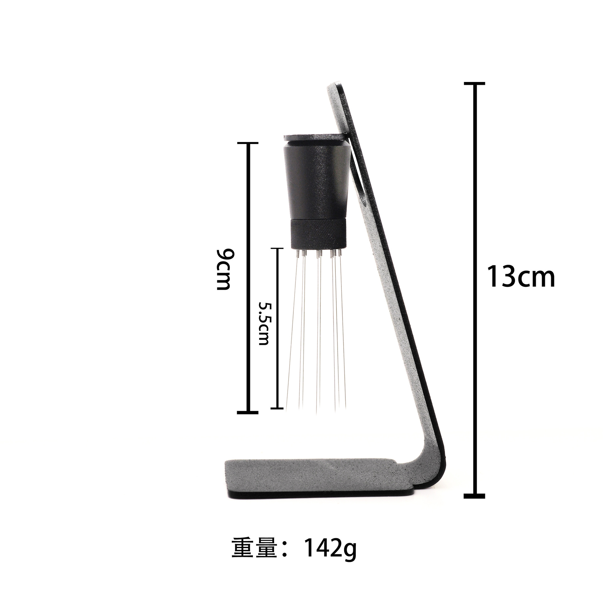 Aleación de aluminio magnético café tela polvo aguja de acero inoxidable divisor café cacking italiano aguja tela polvo almacenamiento rack