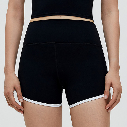 European and American cross-border nude yoga shorts for women to wear high-waisted hip-lifting sports shorts running quick-drying fitness shorts