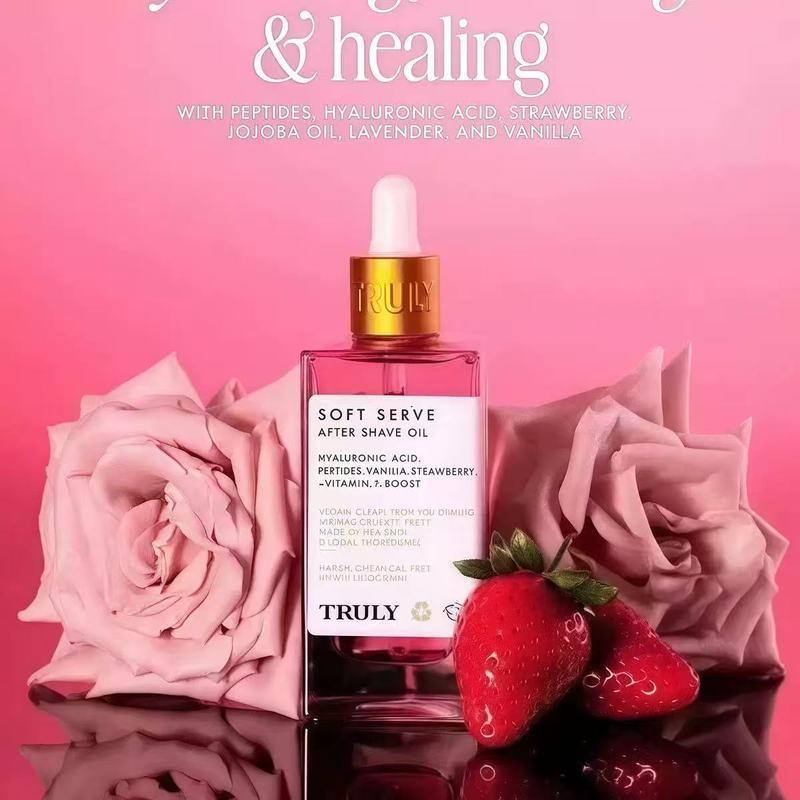 跨境TK爆款臀部草莓须后水Truly SHAVE OIL Vanila Scent护理精油|undefined