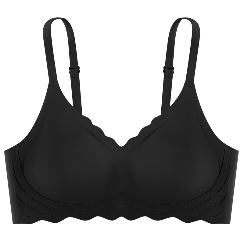 Tira de jalea sin costuras ropa interior de látex push up pecho grande sujetador pequeño soporte suave sujetador inalámbrico sujetador mujeres delgadas