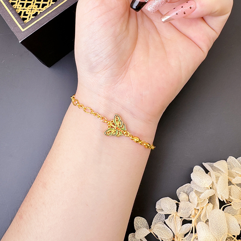 Vietnam Sha Jin Guo Chao Pulsera de mariposa de moda durante mucho tiempo no se desvanece calabaza azul Fu Fu Fu fuente de joyería universal