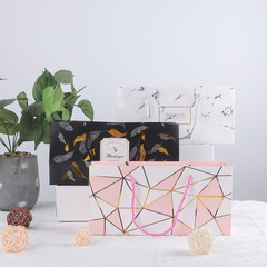 Promotional new color bronzing baking packaging portable paper bag food packaging gift bag snowflake crisp box packaging bag