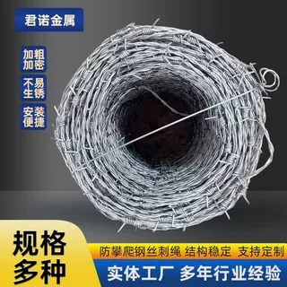 定制钢丝刺绳防护网铁蒺藜隔离护栏网围墙防攀爬防盗刺绳围墙防护
