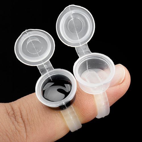 Wholesale eyelash grafting glue cup, flip-top color material embroidery ring cup, 50/bag OPP bag packaging