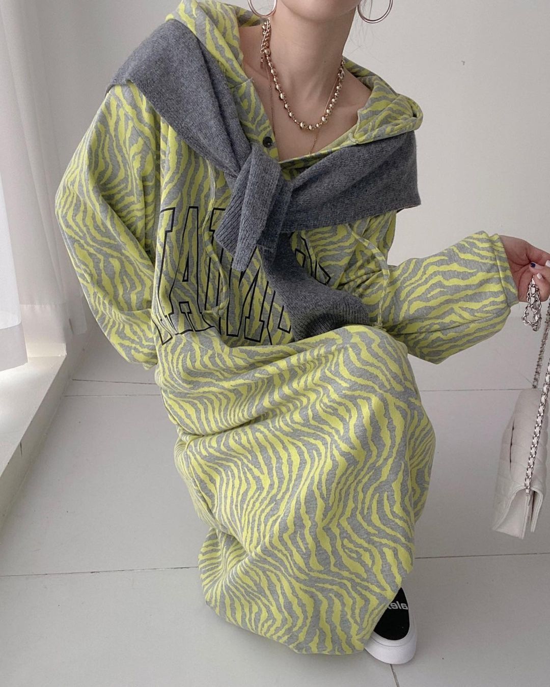 GraceChic Spring And Autumn 140kg Retro Letter Print Leopard Dress For Plus Size Women 150kg Loose Casual Top_voghion.com