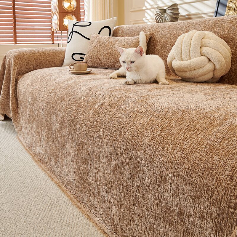 Luz Yi sólido sofá Chenille gable lujo ligero de alto nivel toalla de sofá anti-gato rascar cojín cubierta completa cubierta mayorista